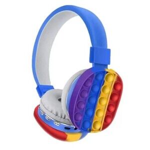 Wireless Bluetooth Headphones Silicone Fidget Bubble Pop Built-in Mic On-Ear Ste